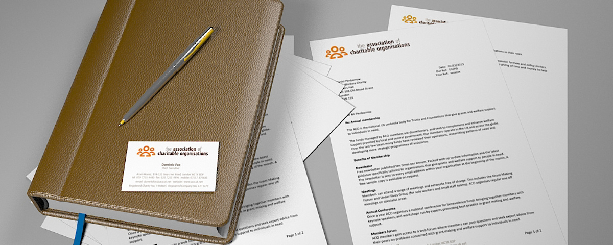 ACO Stationery - Branding design applied to stationery items including letterhead and business card