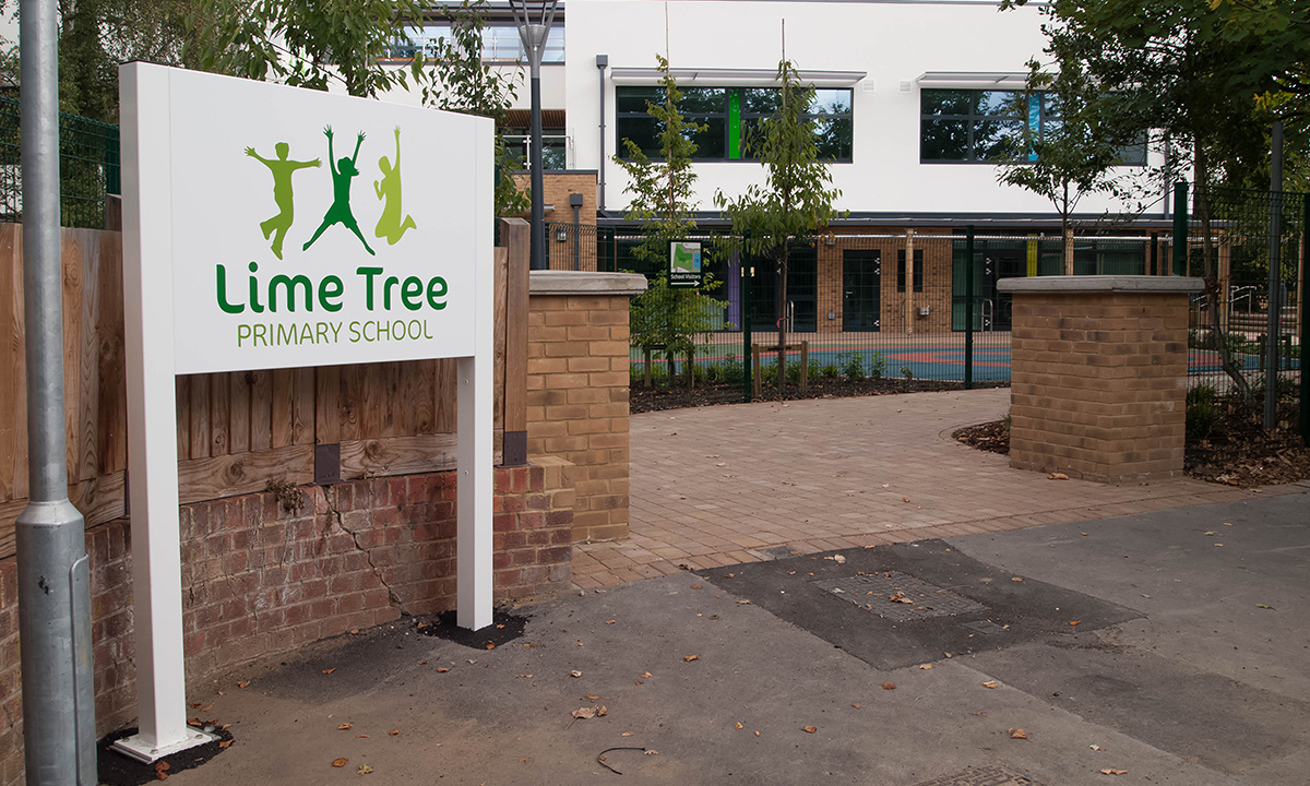 Lime Tree School Signage - Driveway sign at completion of works