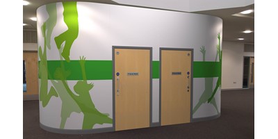 Lime Tree School Signage - 3D visualisation of graphics for proofing by client