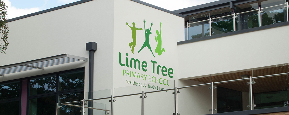 Lime Tree School Signage - Wall mural at completion of works