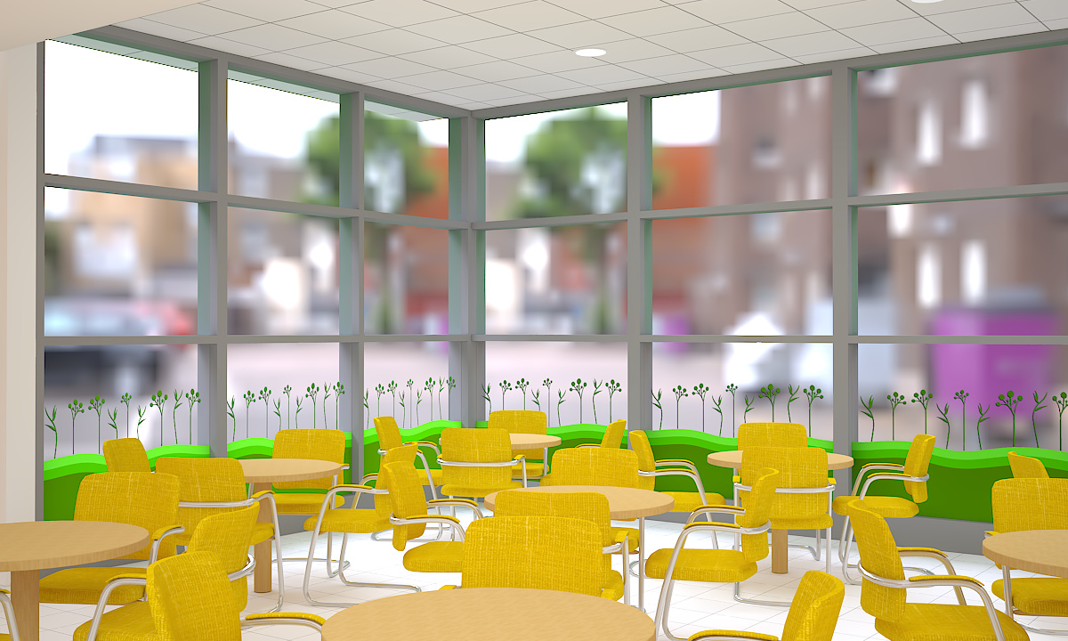 Bovis Construction Staff Canteen - Seating area