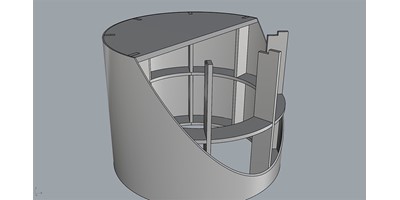 Round Pedestal Manufacture - Cutaway of one of the pedestals showing design