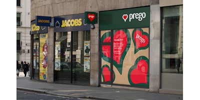 Prego - Cannon Street Store - Exterior render showing opaque window graphics to be installed while shopfitting