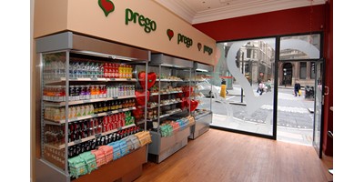 Prego - Cannon Street Store - Store opening day - Chiller cabinets and front window