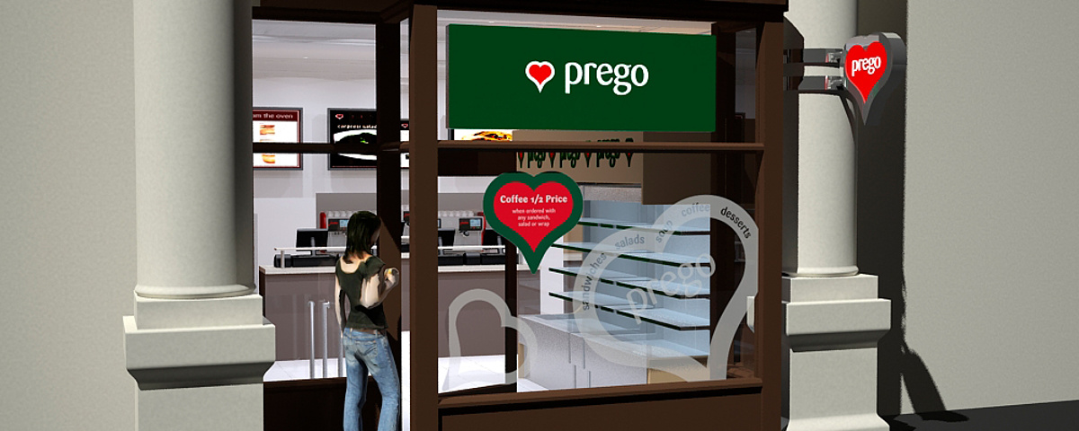 Prego - Cicilian Avenue Store - Exterior render showing branding