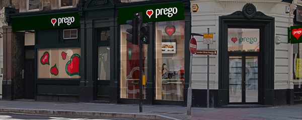 Prego - Chancery Lane Store - Exterior branding render