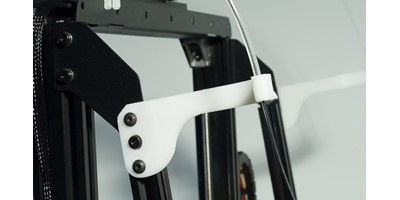 The MendelMax 3 3D printer - The custom filament guide tube bracket