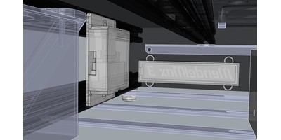 The MendelMax 3 3D printer - 3D view of the lower LED enclosure and controller box in position