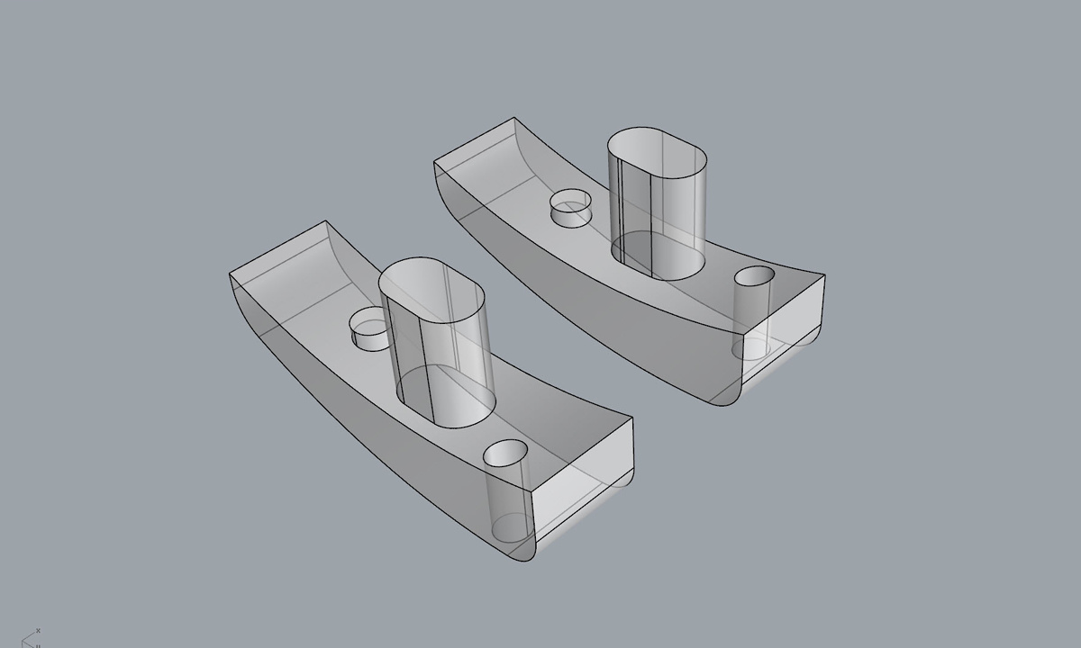 The MendelMax 3 3D printer - 3d view of the MendelMax 3 Tensioner Feed Tube Holder - detail of parts