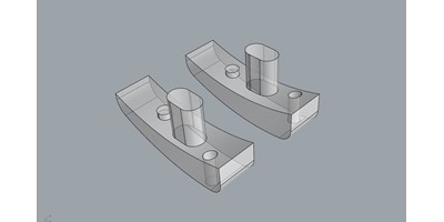 The MendelMax 3 3D printer - 3d view of the MendelMax 3 Tensioner Feed Tube Holder - detail of parts