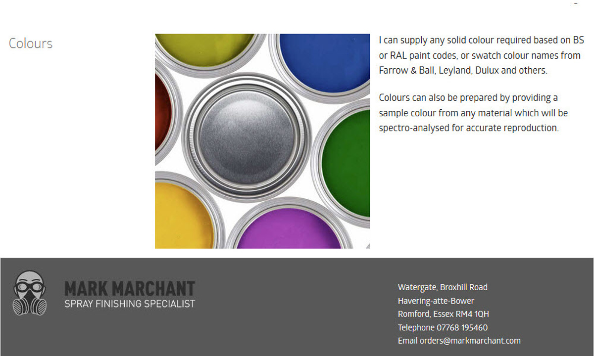 Mark Marchant - Screenshot of page content including the footer design