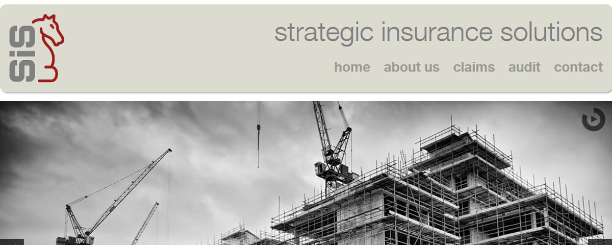 Strategic Insurance Solutions - Screenshot of the home page showing branding design and the look and feel of the site