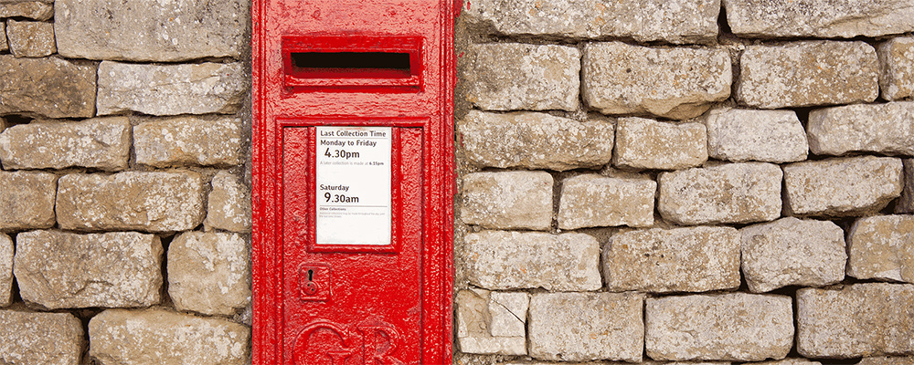 Post Box - Royal Mail postal box embedded into a stone wall