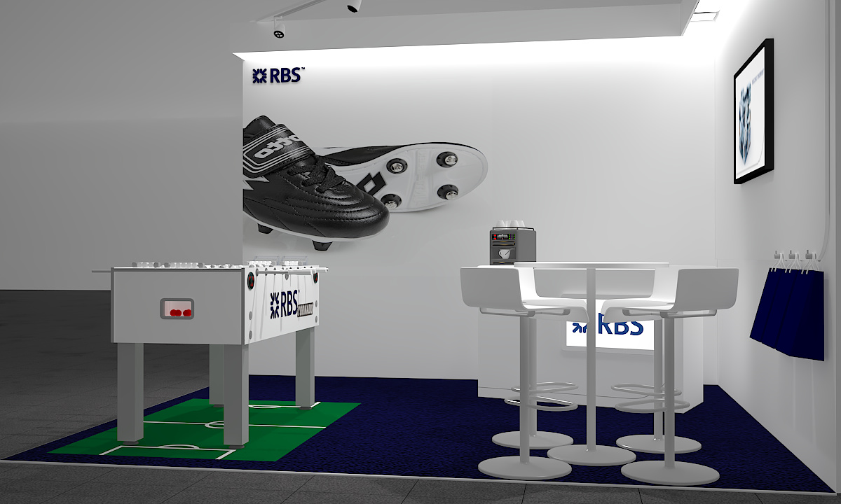 RBS Mannheim Exhibition Stand - Football - 3D Model of proposed exhibition stand