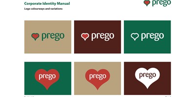 Prego branding - Page from the Prego Corporate Identity Manual