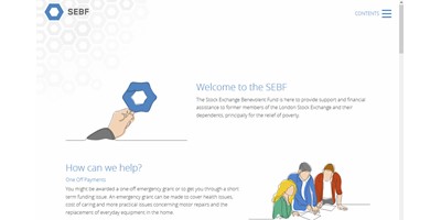 SEBF Website Redesign - Screenshot of the home page showing masthead and animated illustration