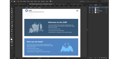 SEBF Website Redesign - Initial design ideas - Coloured panels