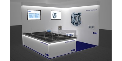 RBS Mannheim Exhibition Stand - Racing Circuit - Final 3D render of model design - Left Side
