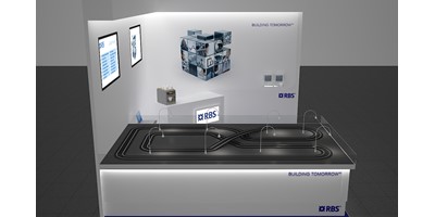 RBS Mannheim Exhibition Stand - Racing Circuit - Final 3D render of model design - Overview